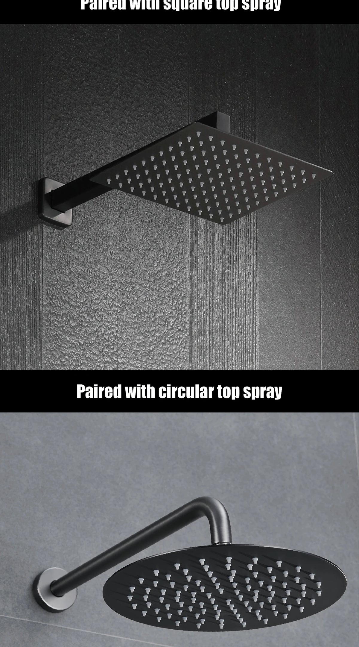 Luxury Gun Gray Brass Wall Mounted Shower System