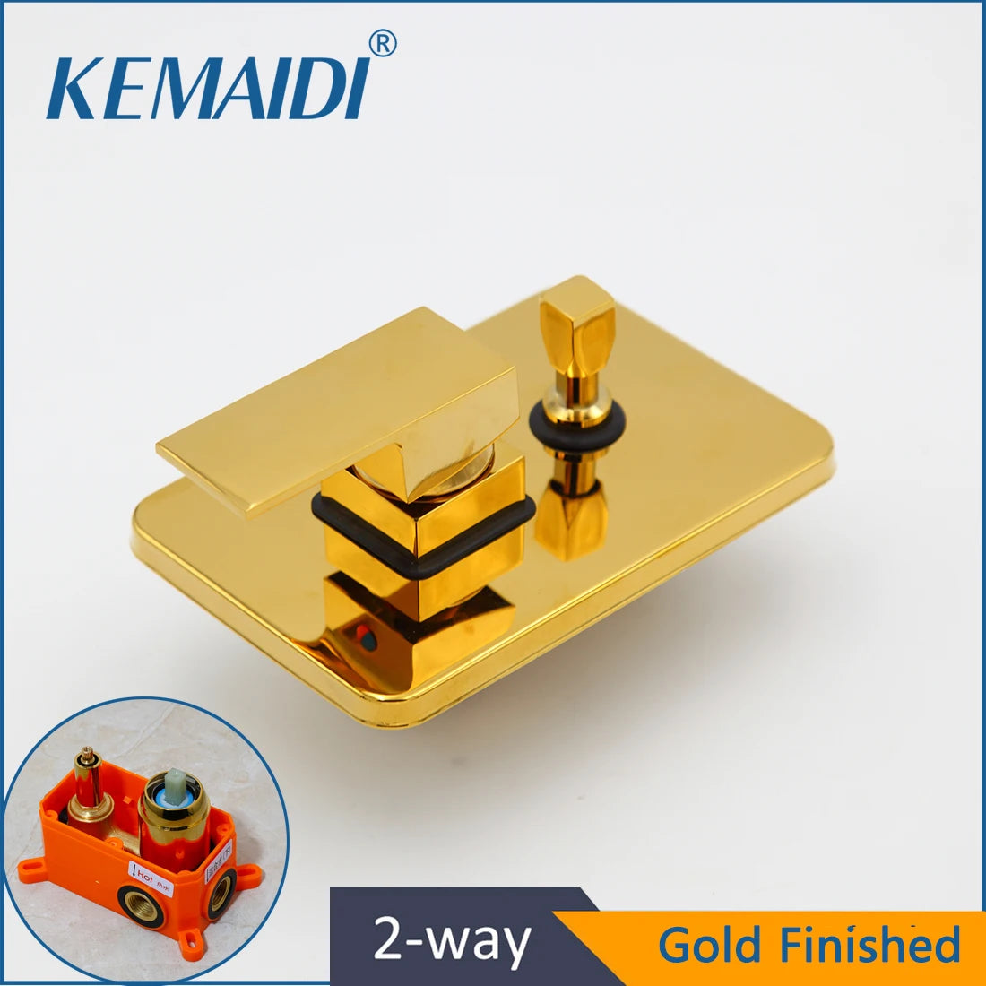 Kemaid Matte Black Rainfall Shower Faucet Systerm W/