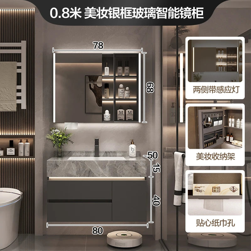 Simple Luxury Bathroom Cabinets Washbasin Vintage Toilet Drawer