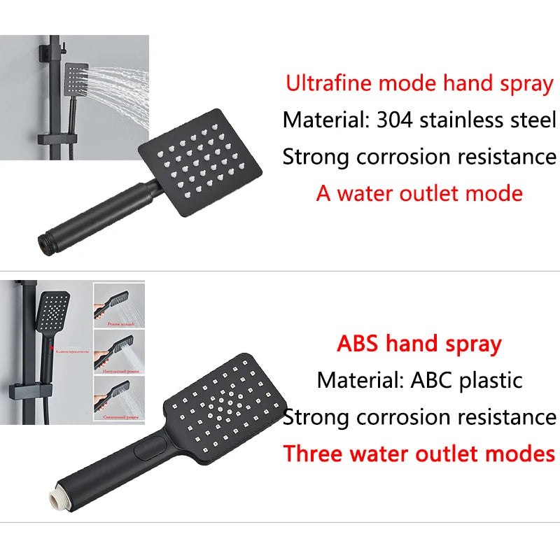 Wanmivezlo Black/Chrome Brass Shower Faucet Bathroom Shower Mixer