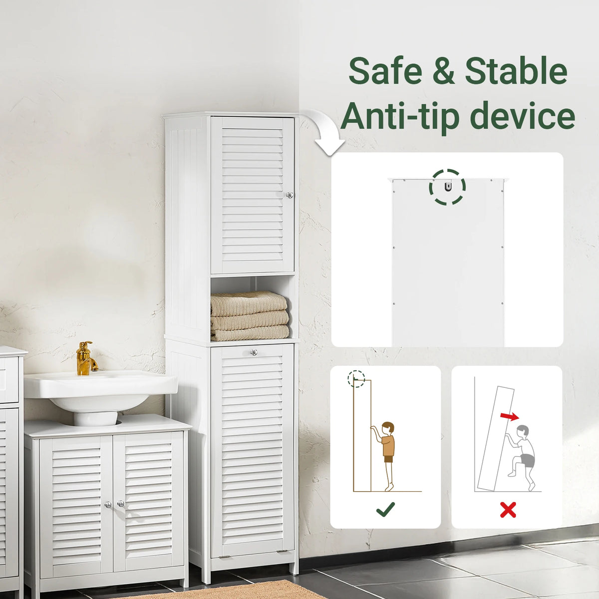 Sobuy Bzr124 High Wardrobe Fold-Out Laundry Bag Bathroom