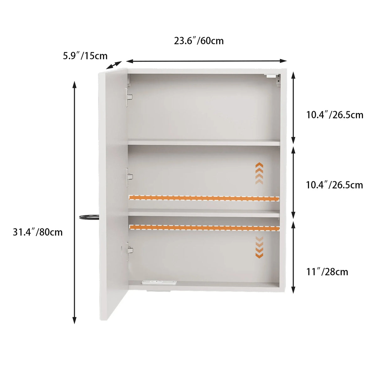3-Color Mode Dimmer Led Bathroom Mirror Cabinet Wall