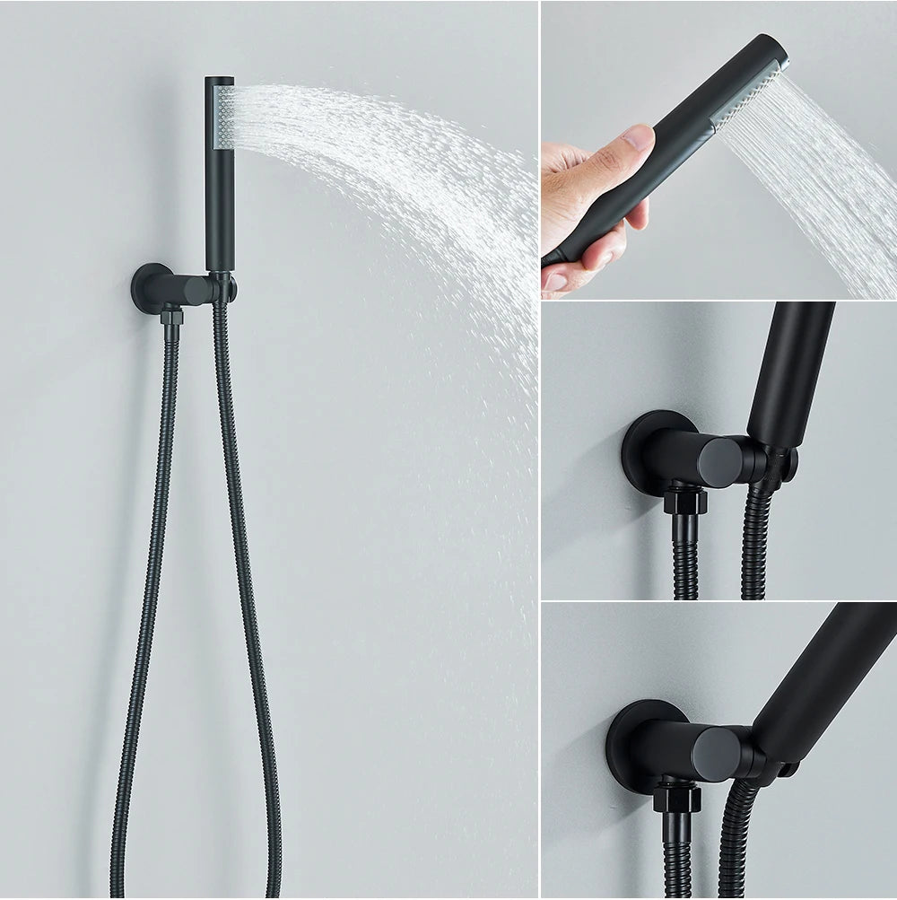 Brushed Gold Handheld Shower Bathroom Shower Faucet &