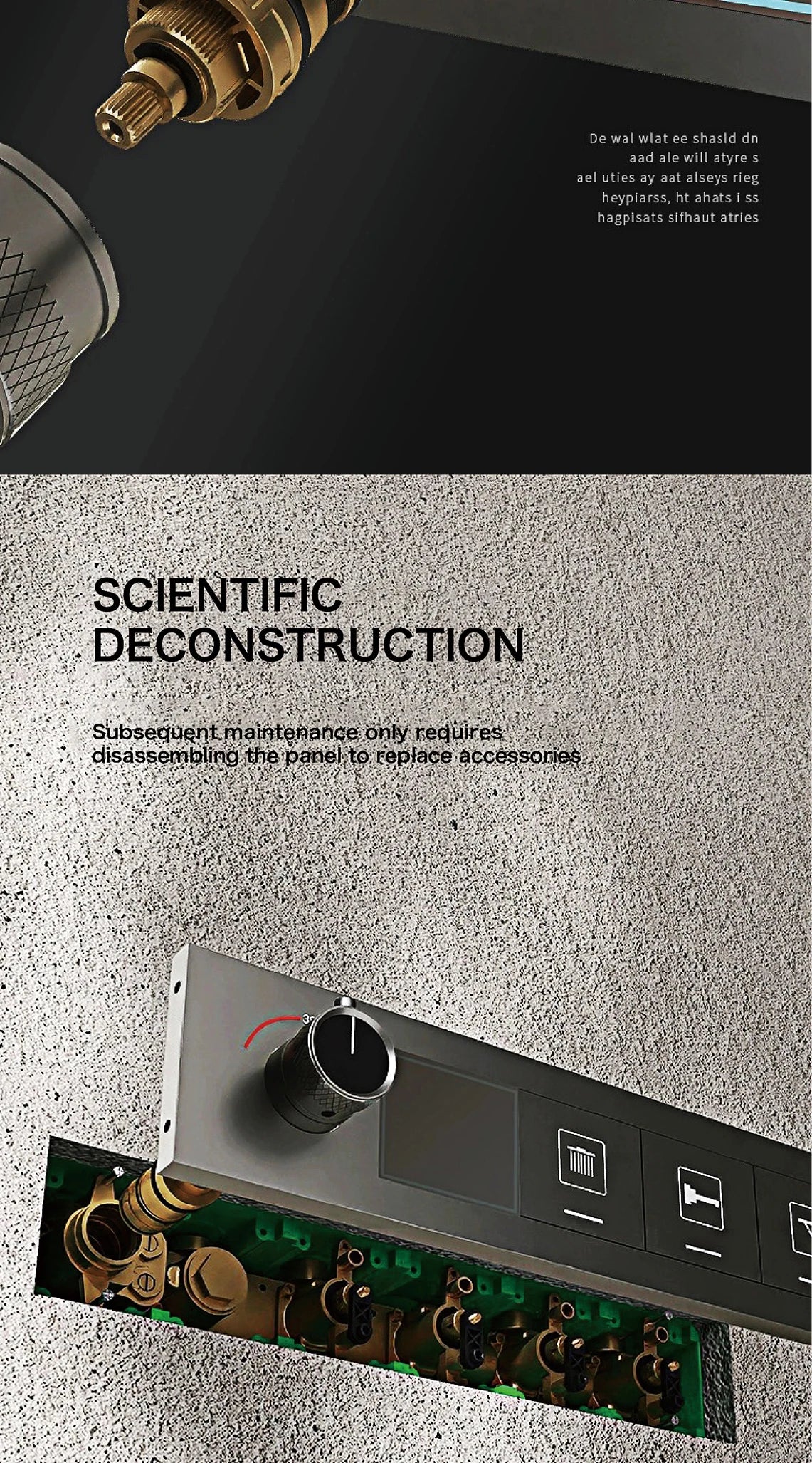 Gun Gray Brass Ceiling Constant Temperature Shower System
