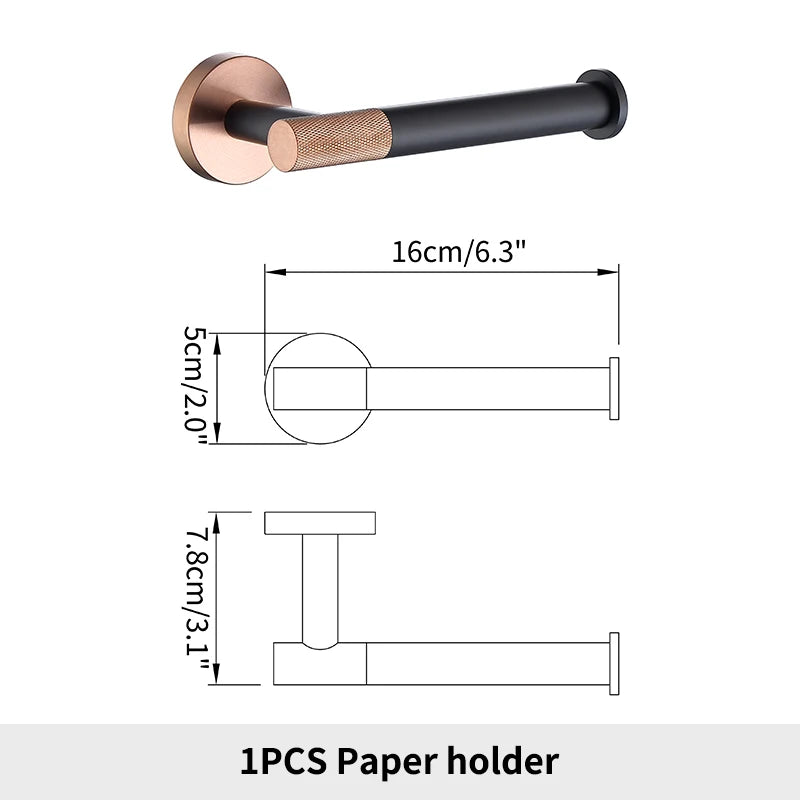 Rose Gold Bathroom Hardware Towel Bar Rack Shelf