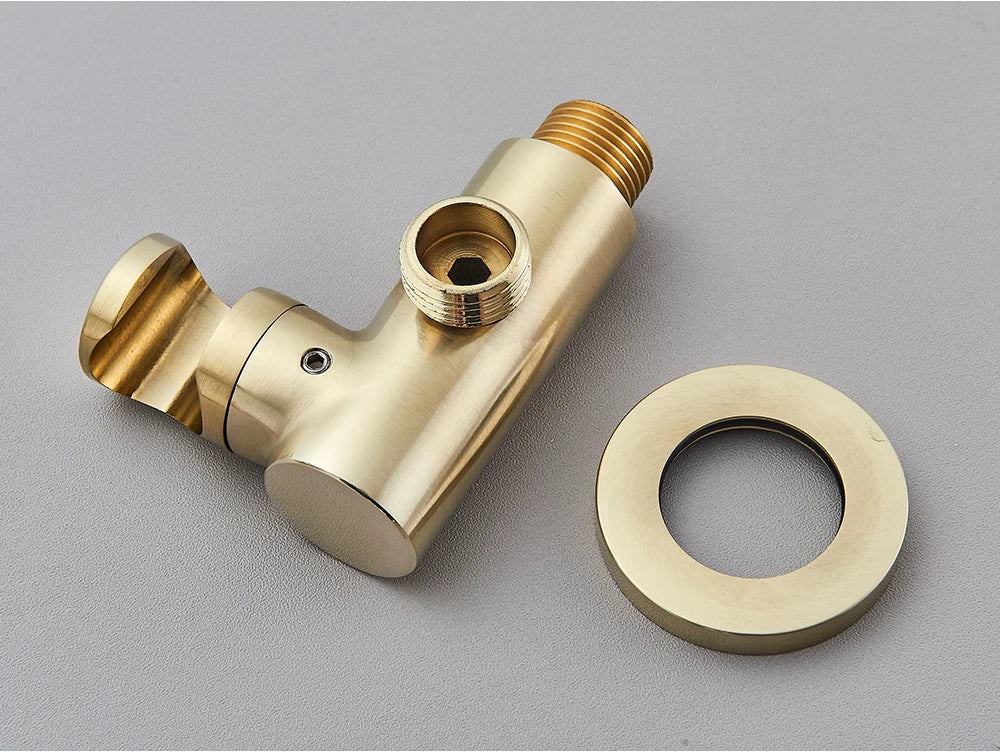 Brushed Gold Shower Faucet Embedded In Ways Shower