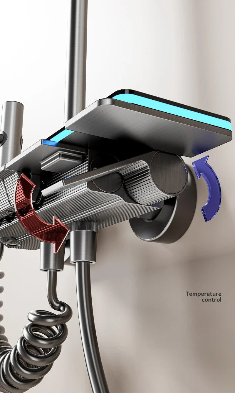 Grey Shower System Ambient Light Intelligent Digital Shower