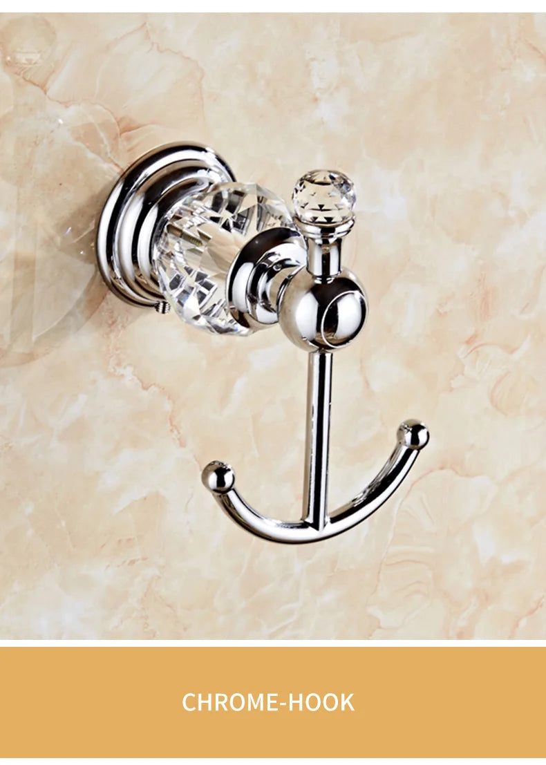 Ellen Golden Crystal Bathroom Hardware Adjust Towel Rack