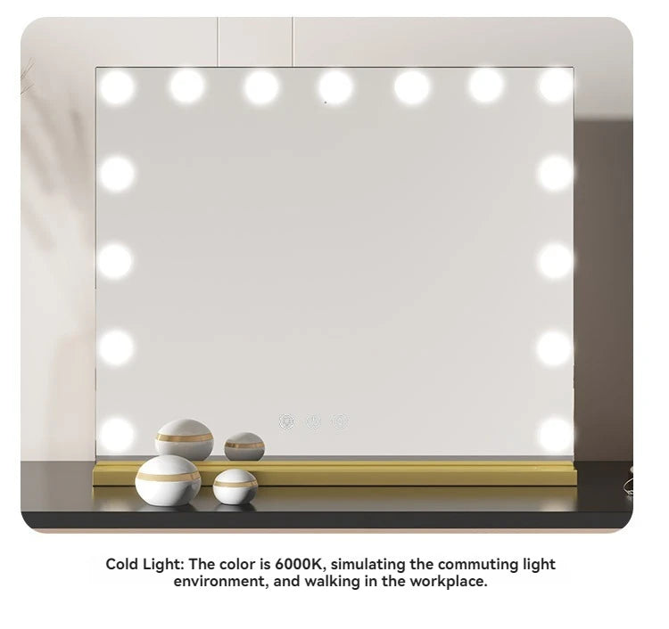 European Square Mirror Hollywood Makeup Mirror Light Bulb