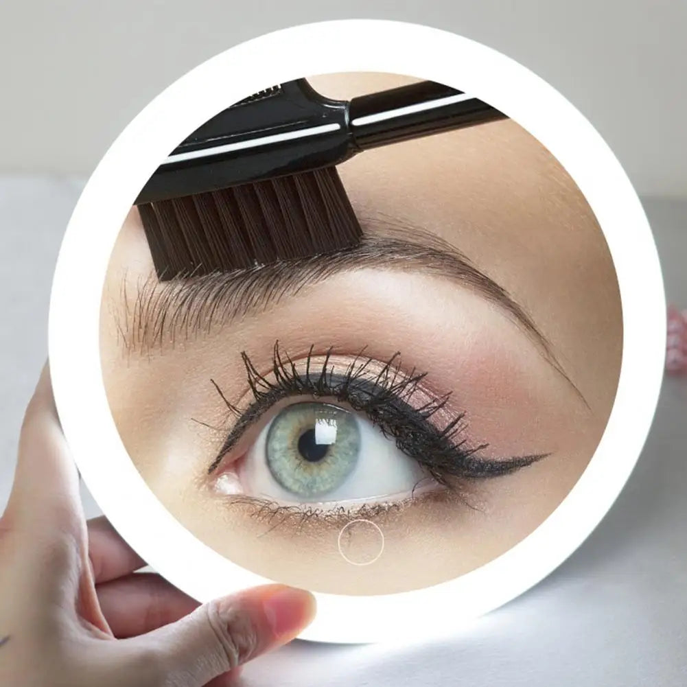 10cm 30x Magnifying Mirror Tweezers Travel Led Makeup