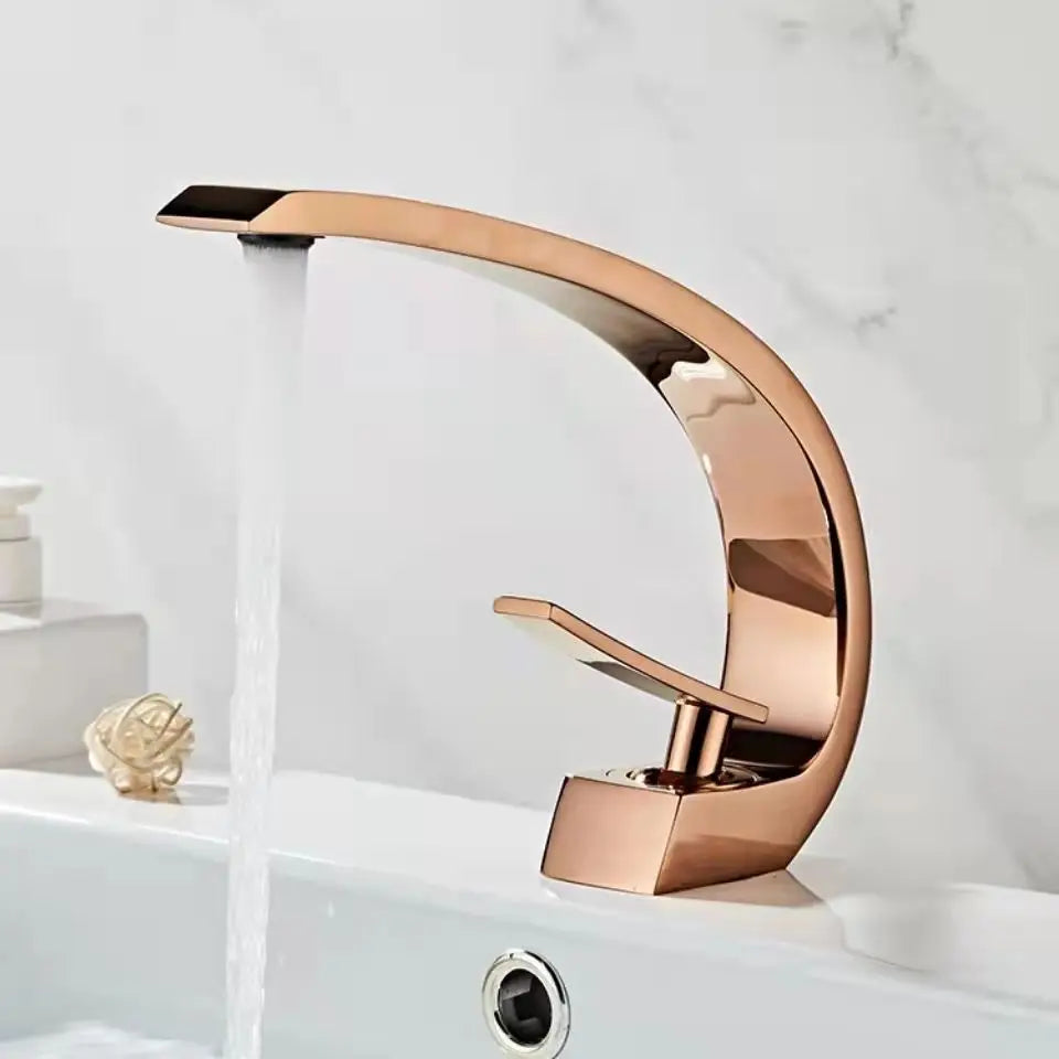 Basin Faucet Modern Bathroom Mixer Tap Black Gold