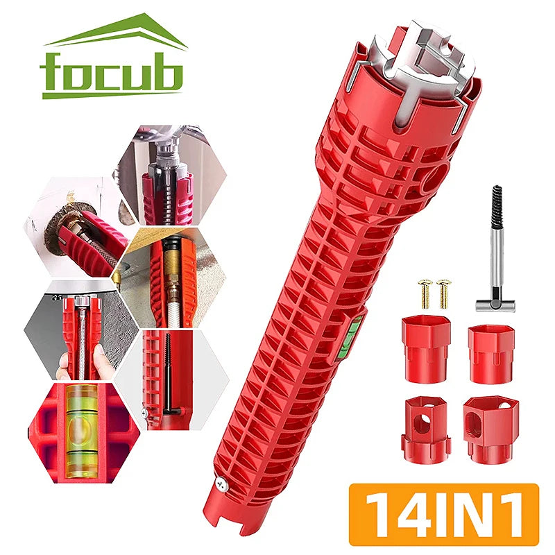 Double-Head Handle Installer Ratchet 14 In Wrench Sink