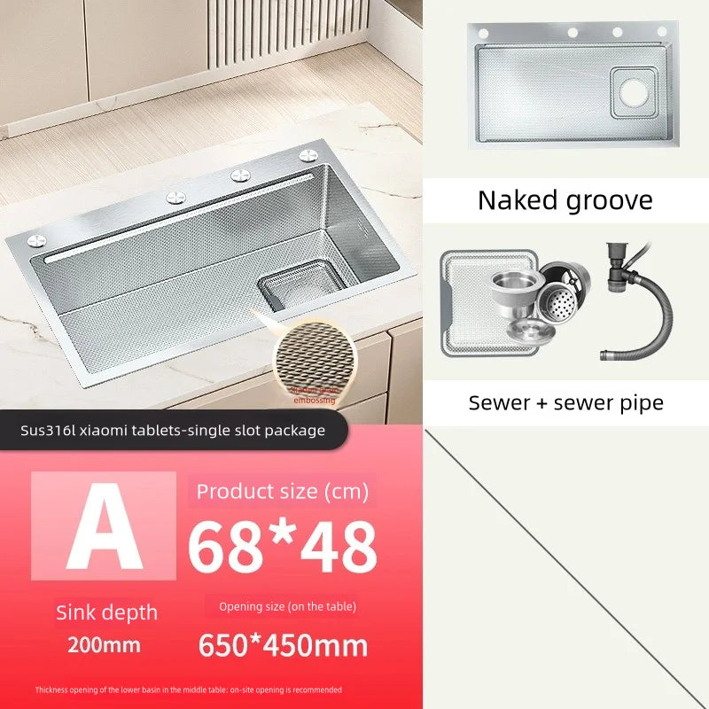 316l Stainless Steel Sink Food Grade Large Slot