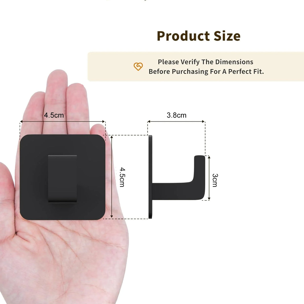 1-4pcs Strong Adhesive Wall Hook Sticker Hanging Coat