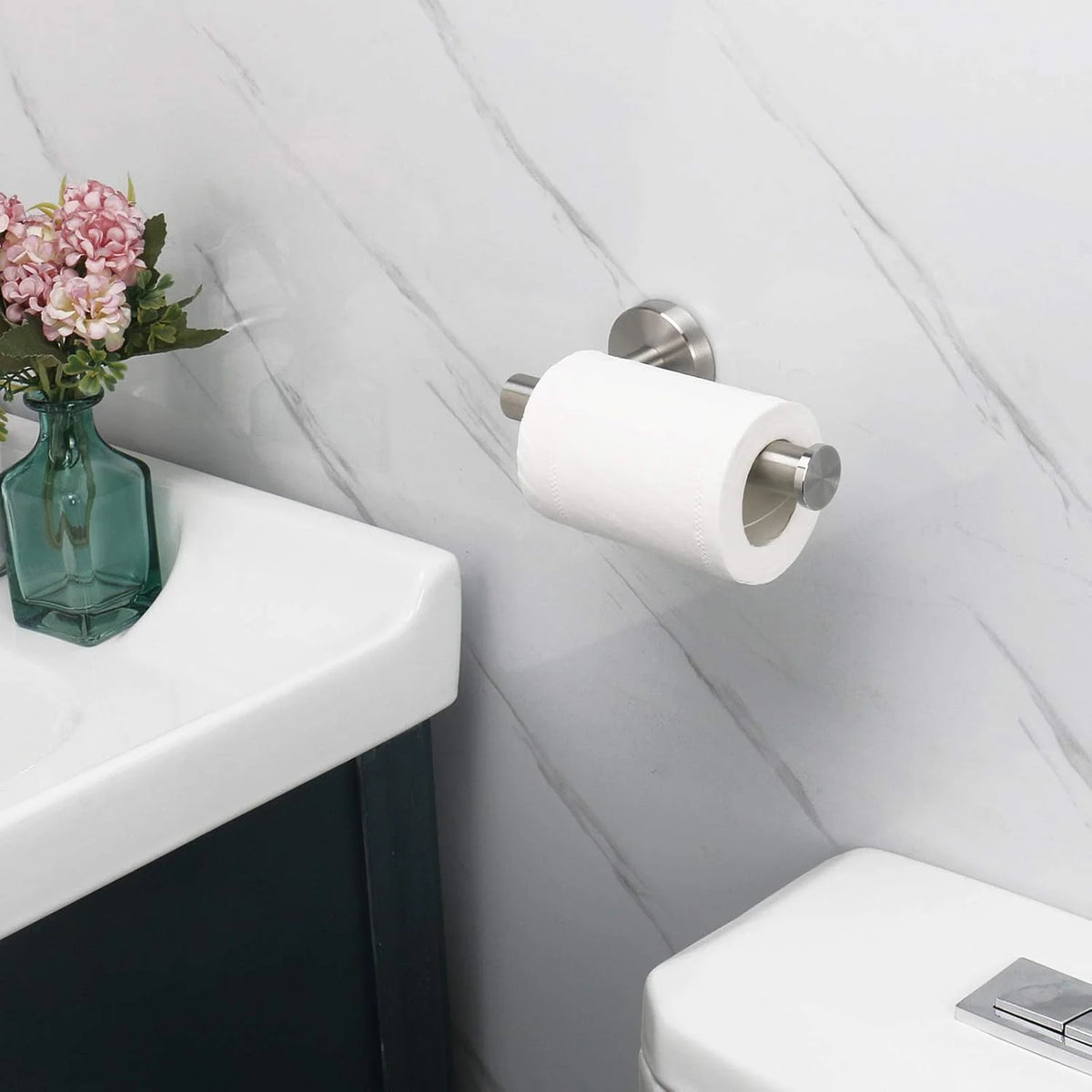 Stainless Steel Toilet Paper Holder Wall-Mounted Bathroom Roll