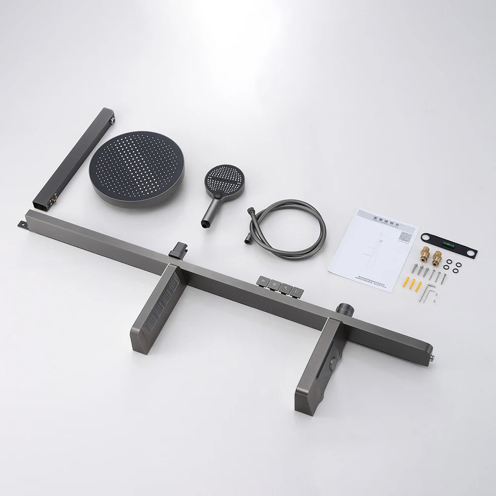 Luxury Bathroom Smart Rainfall Shower System Wall Mounted