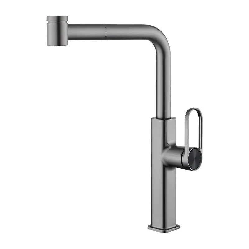 Pull Out Faucet Lever Brass Rotation Cold Pink