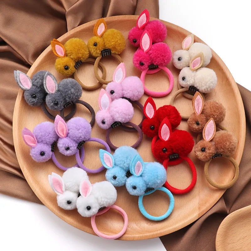 2-Pack Cute Hairball Rabbit Towel Ring Rabbit Hair
