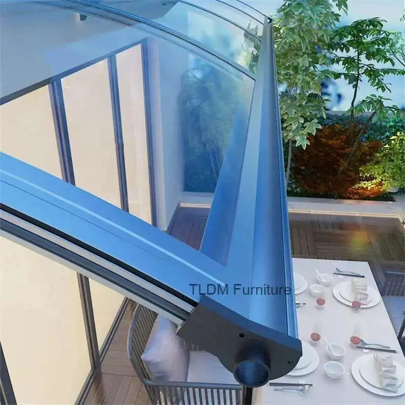 Outdoor Courtyard Rainproof Gazebos Aluminum Alloy Rain Awning