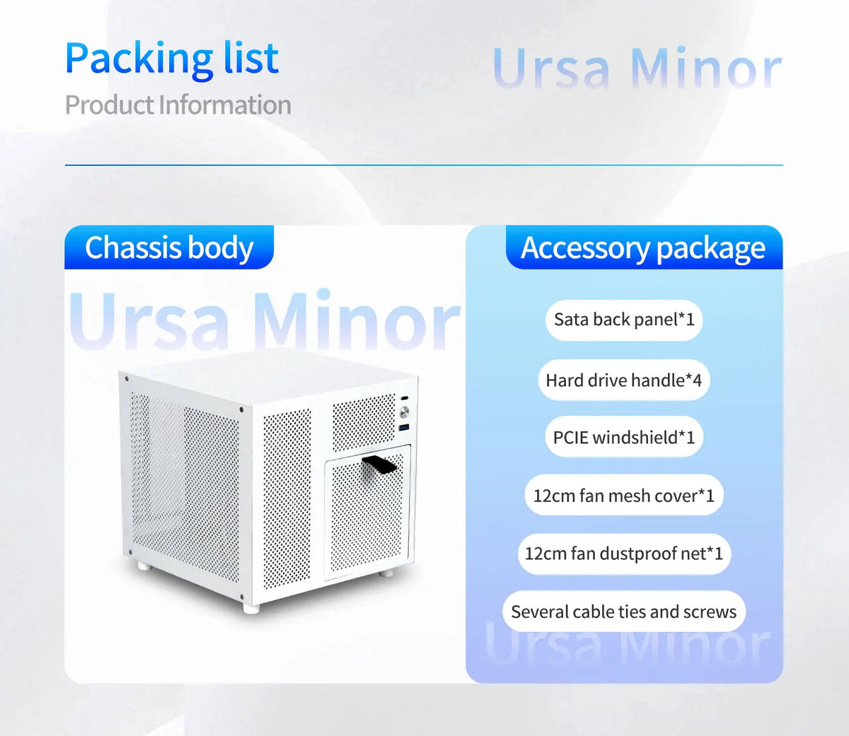 Ursa Minor 4-Bay Nas Chassis Sfx Power Supply