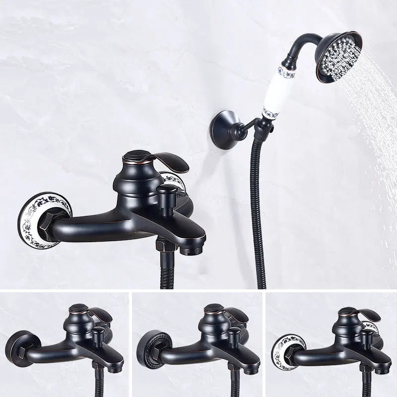 French Brass Simple Shower Spray Handheld Shower Head