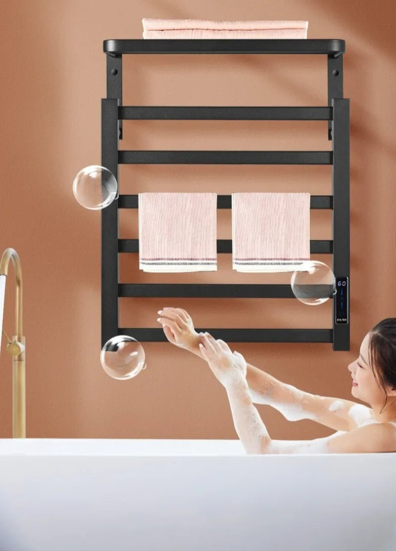 Metal Electric Heated Towel Rail Smart Disinfection Thermostat