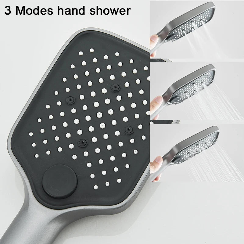 Shinesia Gray Rainfall Shower System Aluminium Tropical Shower
