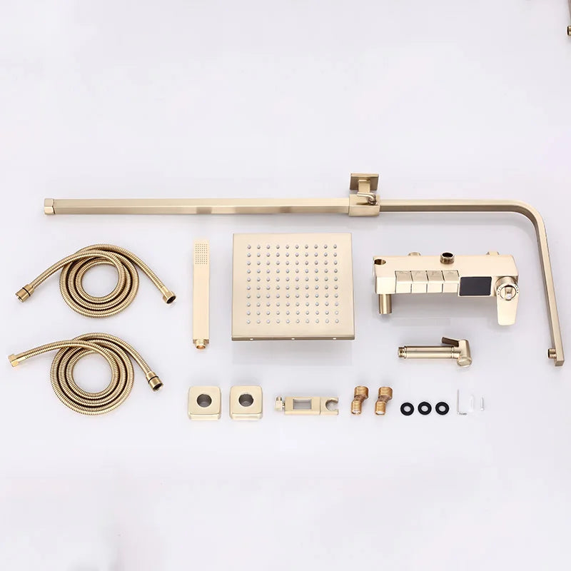 12 Inch Rainfall Shower System Bathroom Luxury Thermostatic