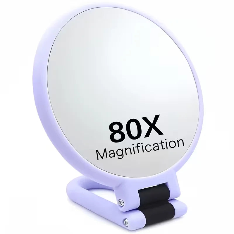 Hd Double-Sided Makeup Mirror 1x/80x Magnification Handheld