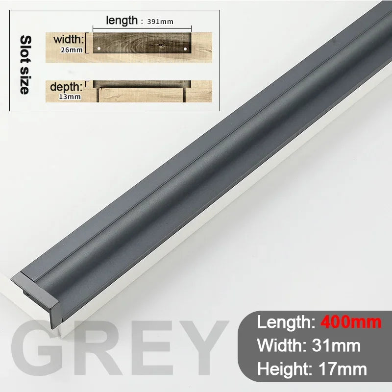 100-400mm Recessed Cabinet Drawer Pull Handle Bathroom Furniture