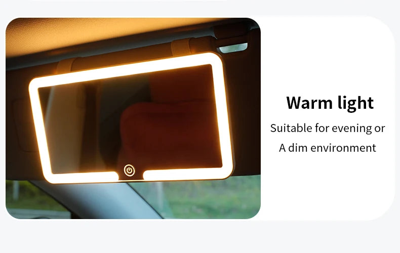 Rechargeable Led Car Sun Visor Vanity Mirror Hd