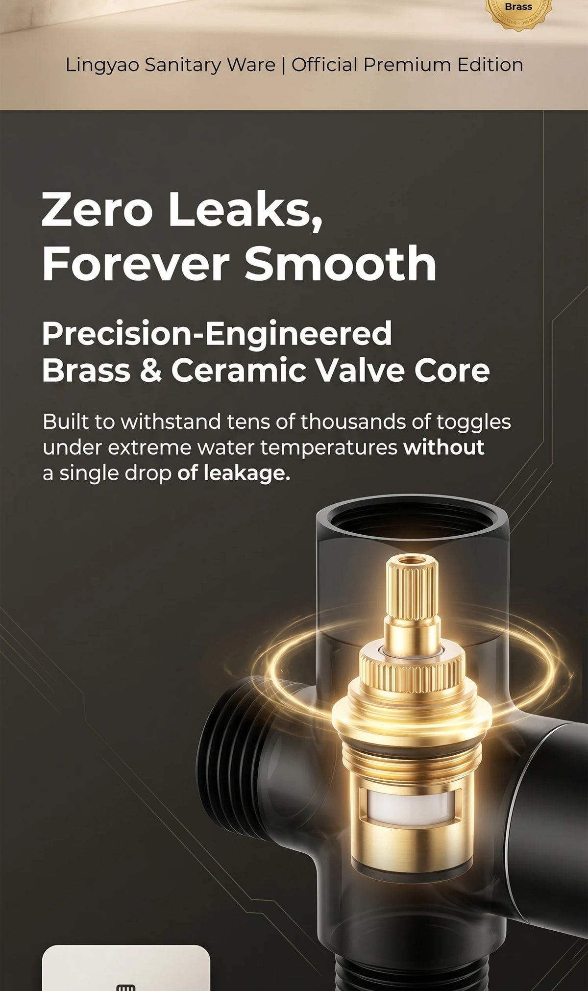 Solid Brass Shower Faucet Diverter Valve Two Way