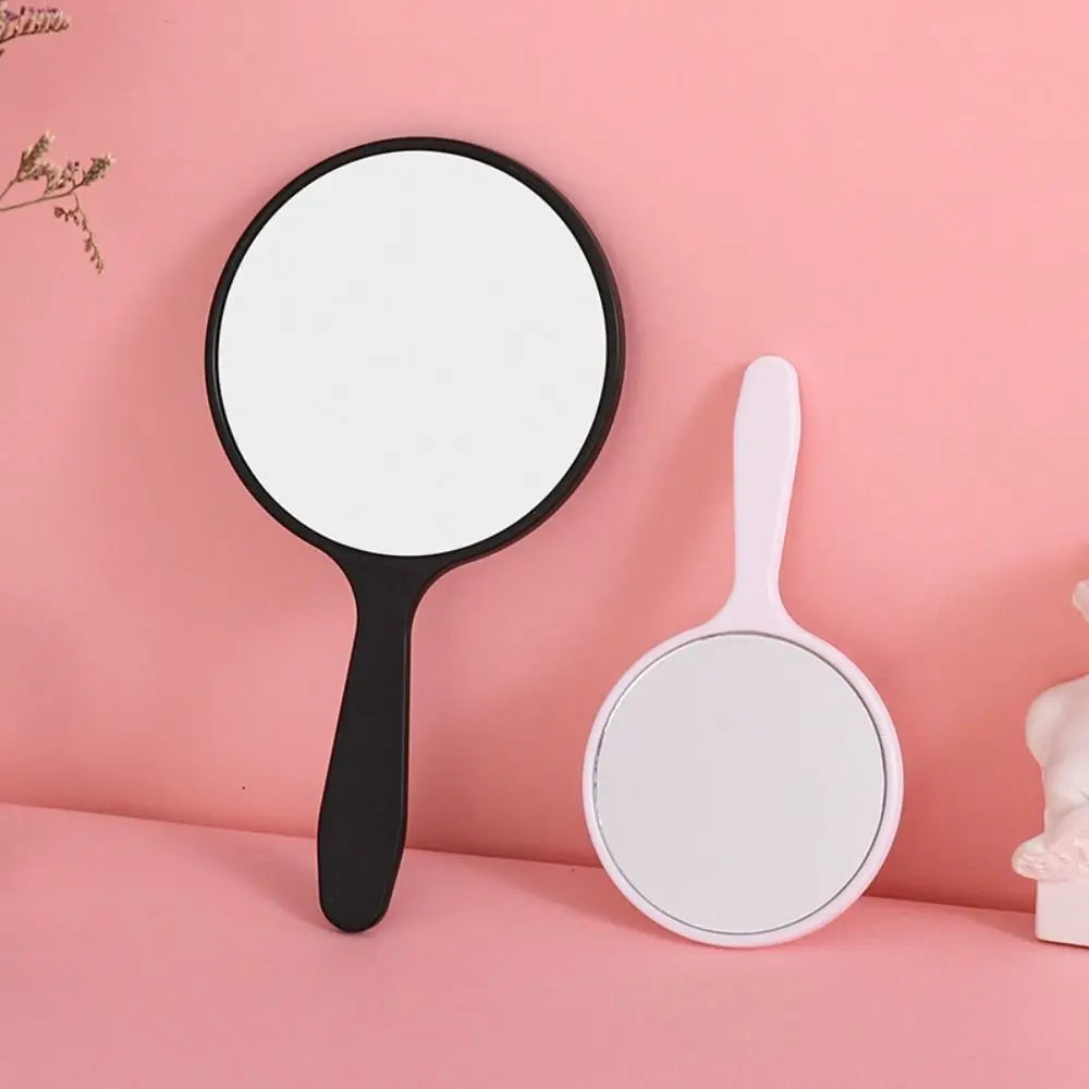 Diy Makeup Mirror Cute Handle Small Round Handheld