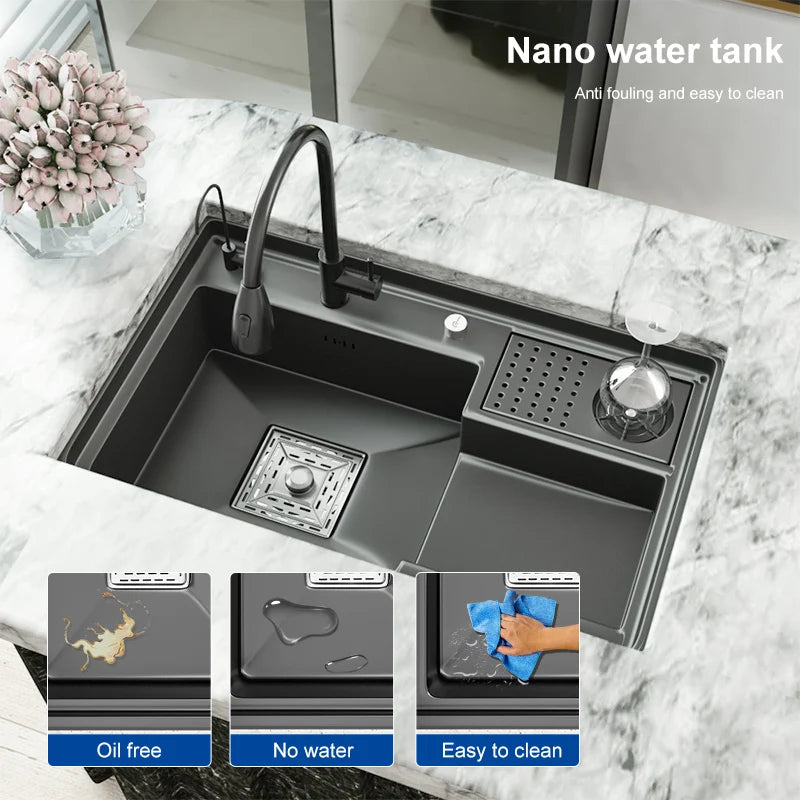 Stepped Stainless Steel Sink Cup Washer Large Slot