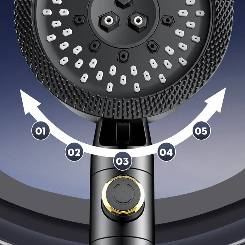 Modes High Pressure Turbo Shower Head Spa Massage