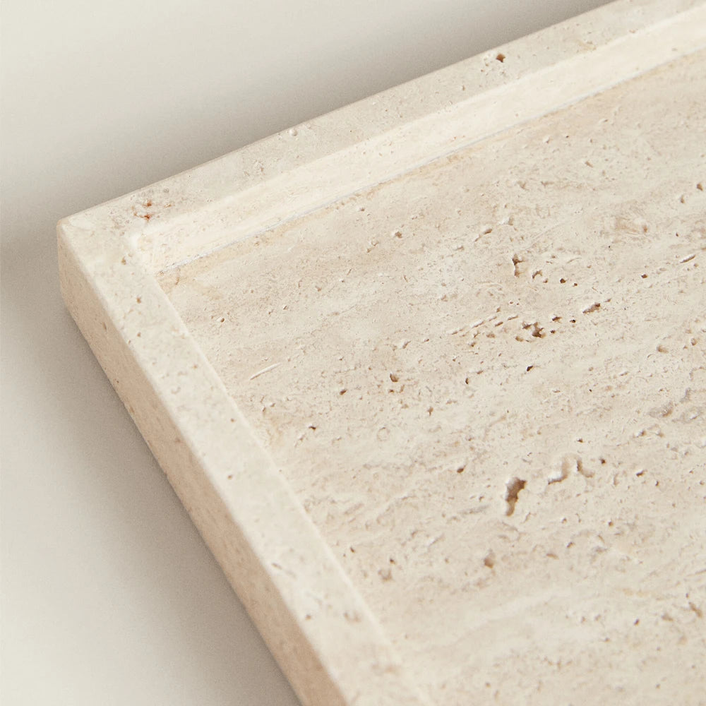 Travertine Stone Bathroom Vanity Tray Cosmetic Perfume Natural