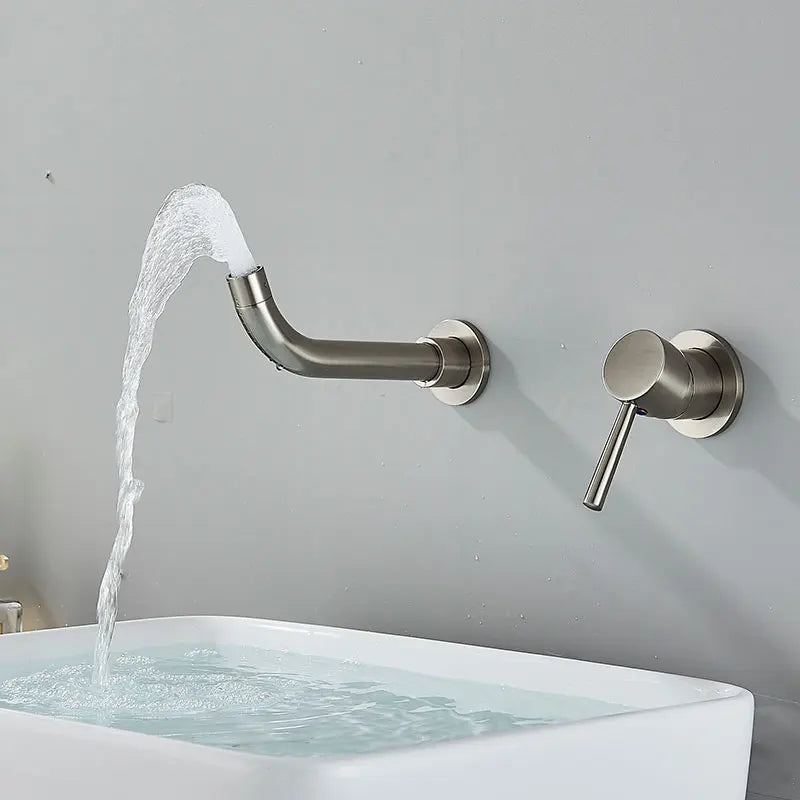 Wall Mount Bathroom Basin Faucet Embedded Split Cold