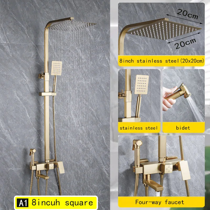 Cold Bathroom Shower Stainless Steel Bathroom Faucet System