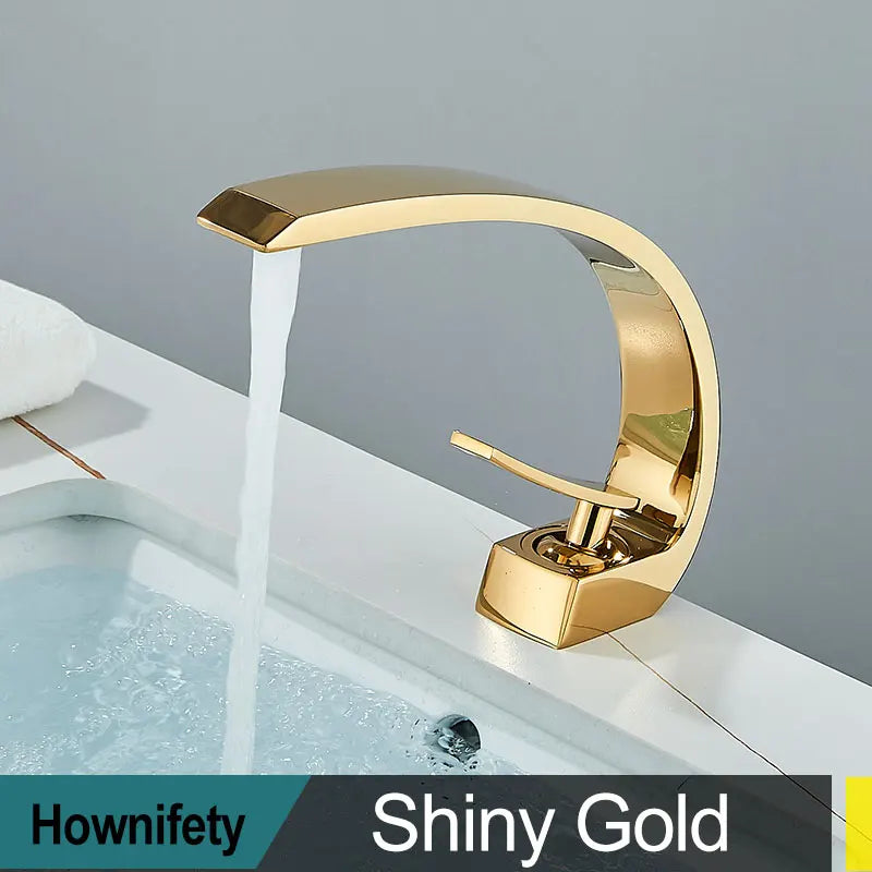 Black Chrome Bathroom Basin Faucet Deck Mount Cold