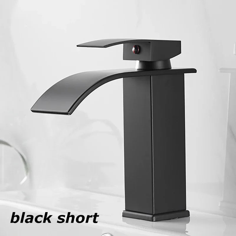 Pure White Waterfall Faucet Use Bathroom Basin Tap