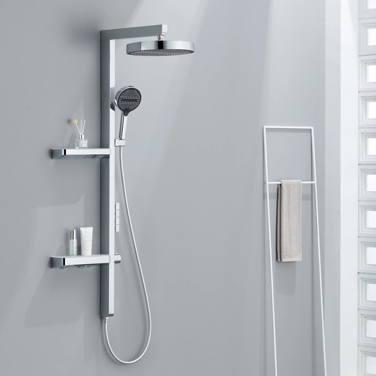 Luxury Bathroom Smart Rainfall Shower System Wall Mounted