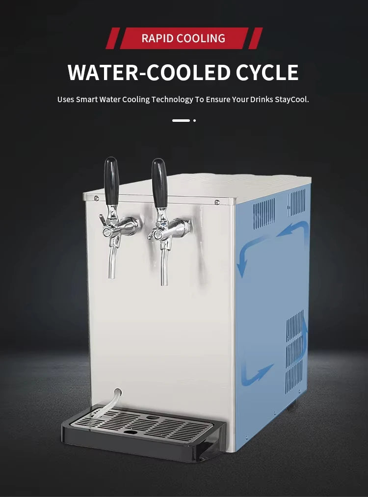Countertop Draft Beer Cooler - Dual/Single Tap Stainless