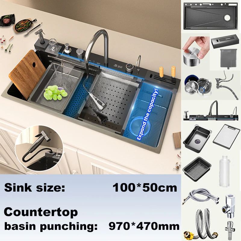 Gold Stainless Steel Sink Scratch Wear Resistant Wash