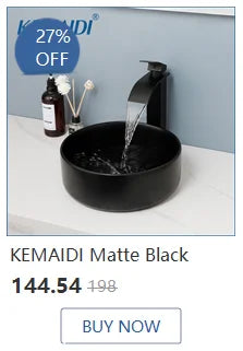 Kemaidi Bathroom Sink Countertop Basin Bowl Faucet Washroom