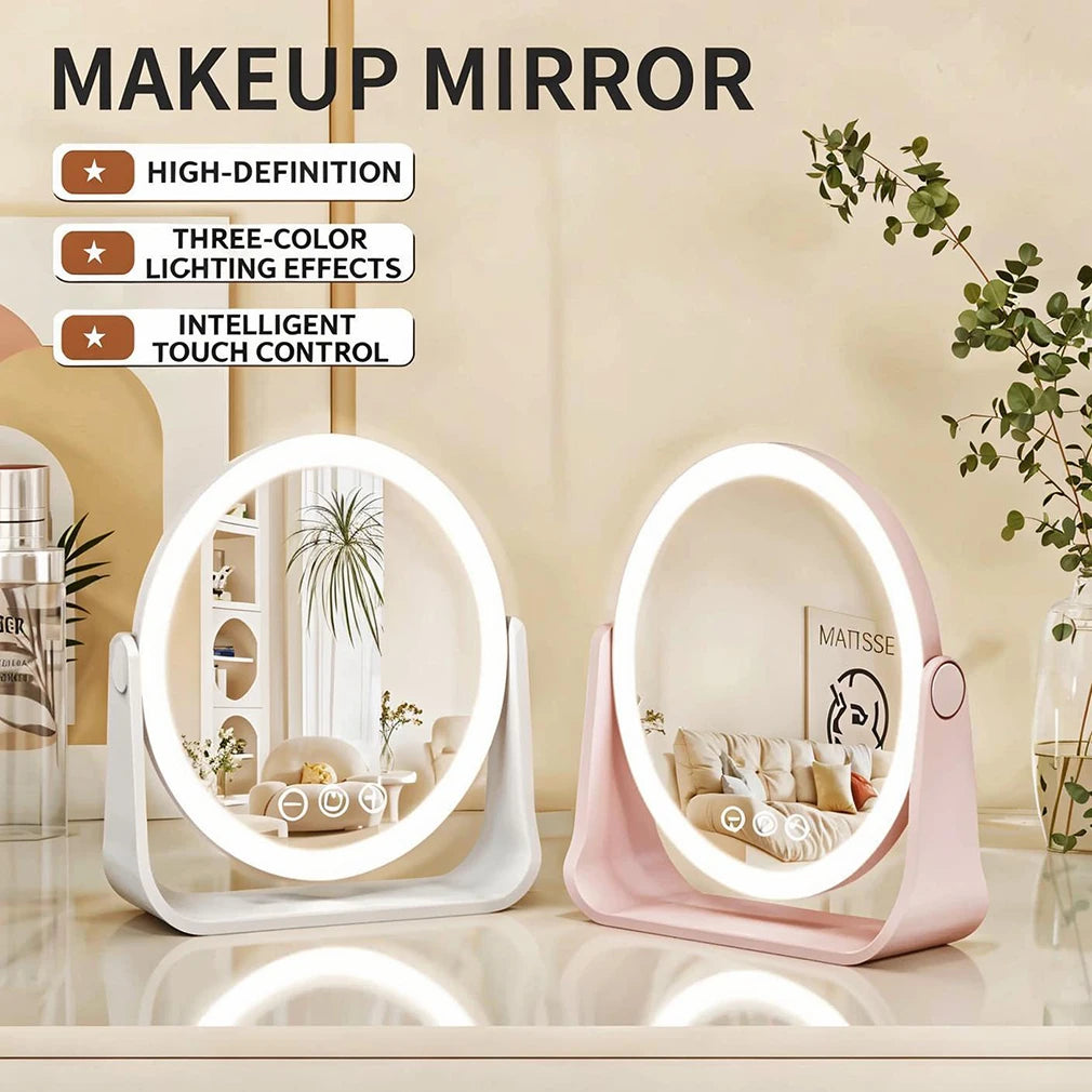 Colors Led Makeup Mirror Wireless Eversible Dimmable Touch