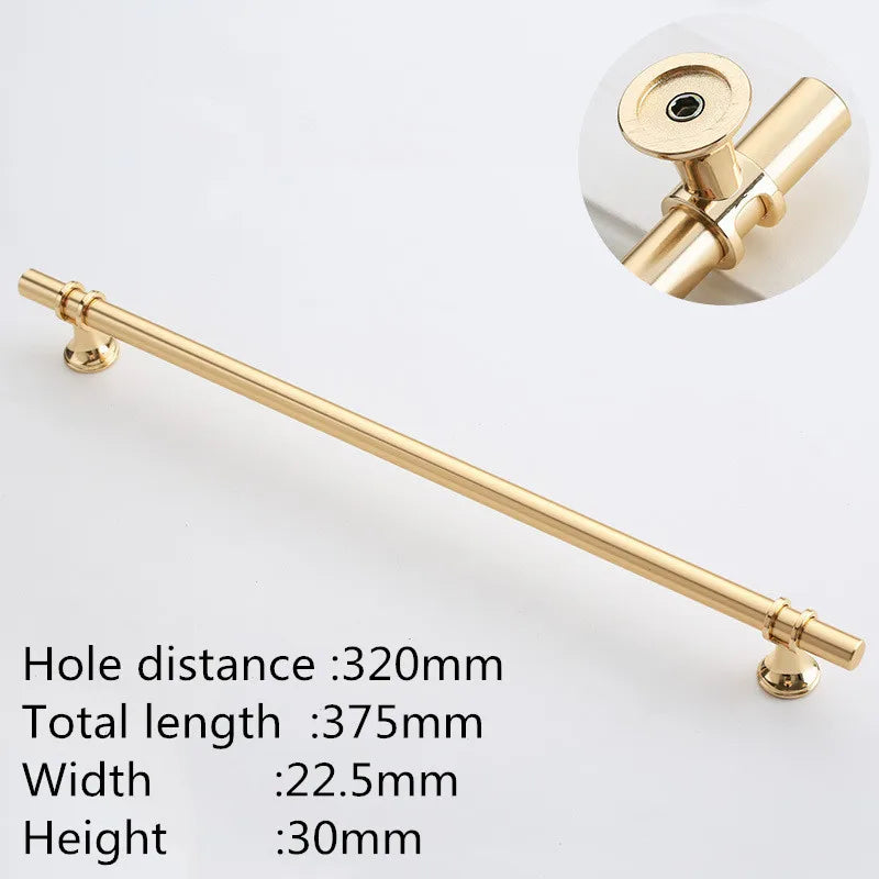 Kk&Fing Cabinet Wardrobe Door Golden Handles Lengthen Light