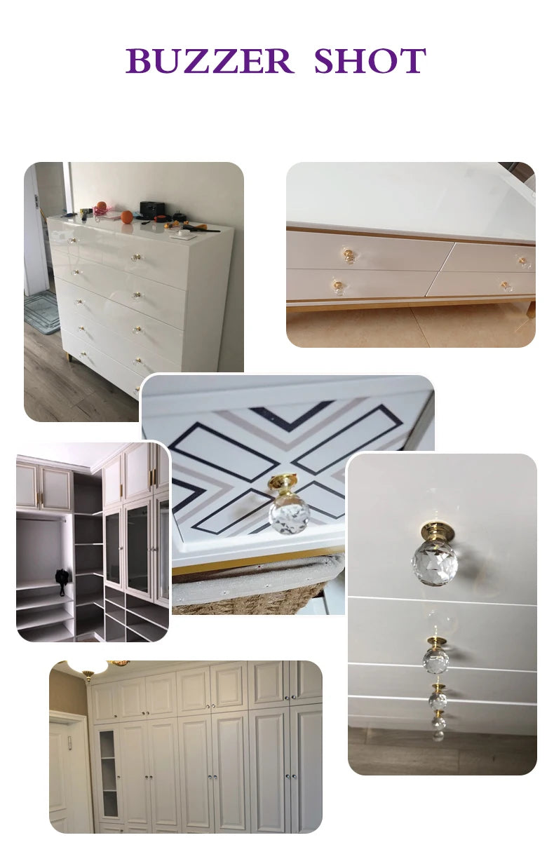 Colorful Crystal Glass Ball Pulls Knobs Wardrobe Door