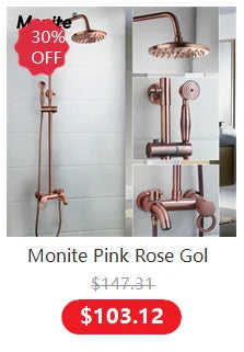 Monite Rainfall Shower Faucet Brushed Nickel Bathroom Shower