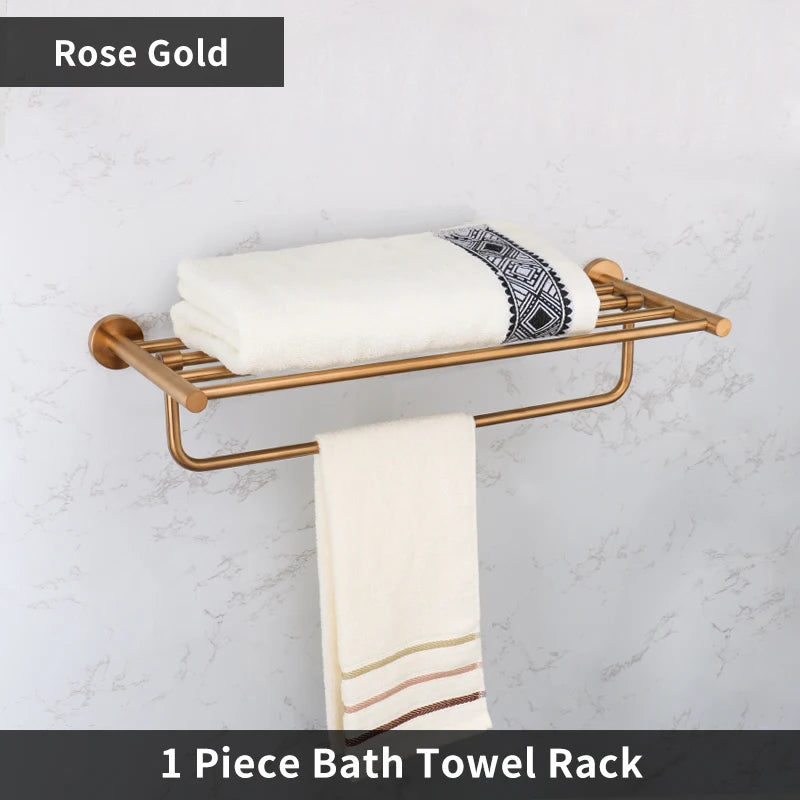 Bathroom Hardware 304 Stainless Steel Rose Gold Towel