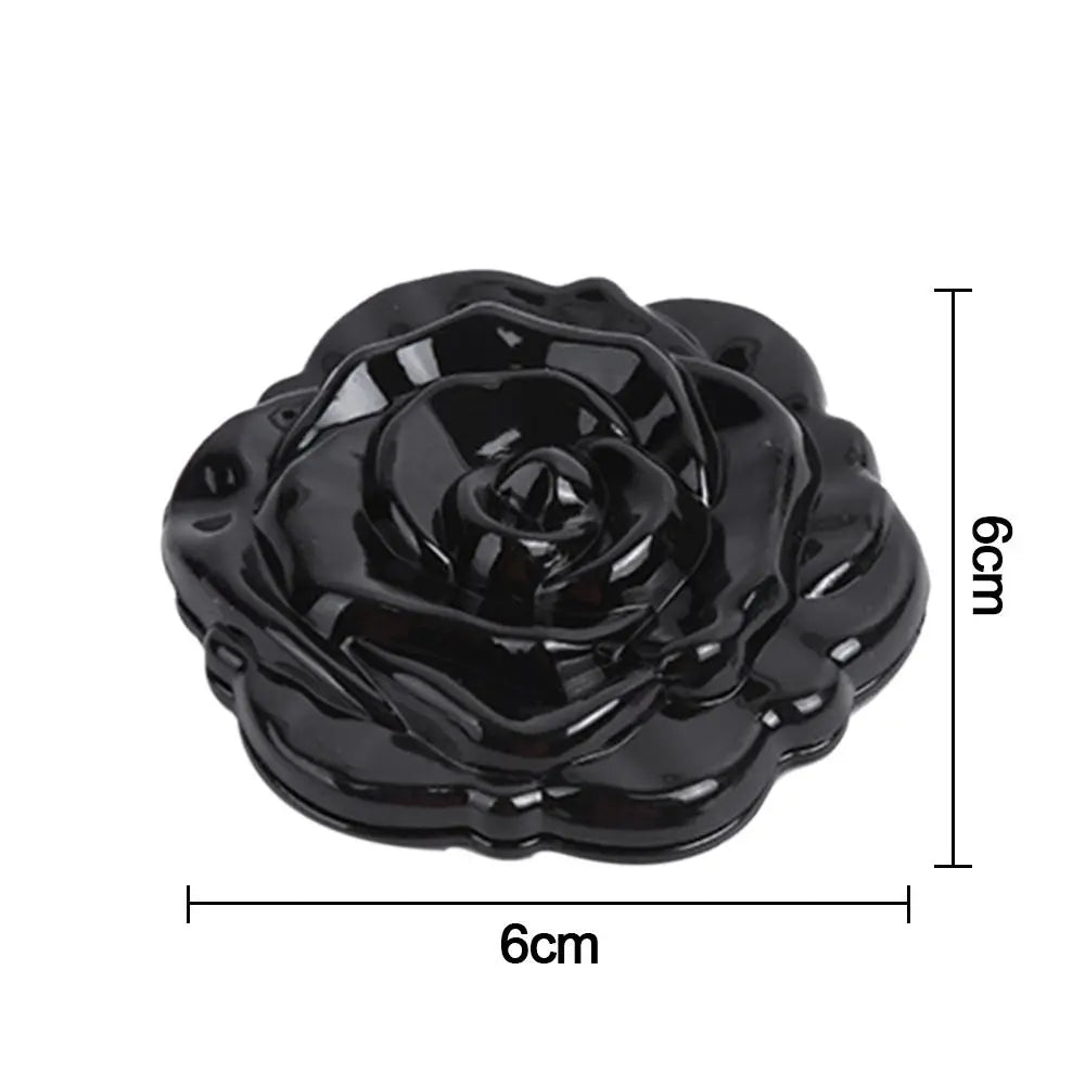Double-Sided Rose Flower Makeup Mirror Handheld Convenient Mini